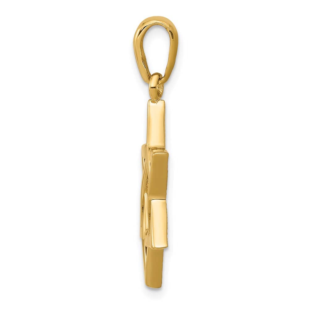 10K Yellow Gold Star of David 21.06 mm x 18.29 mm Pendant