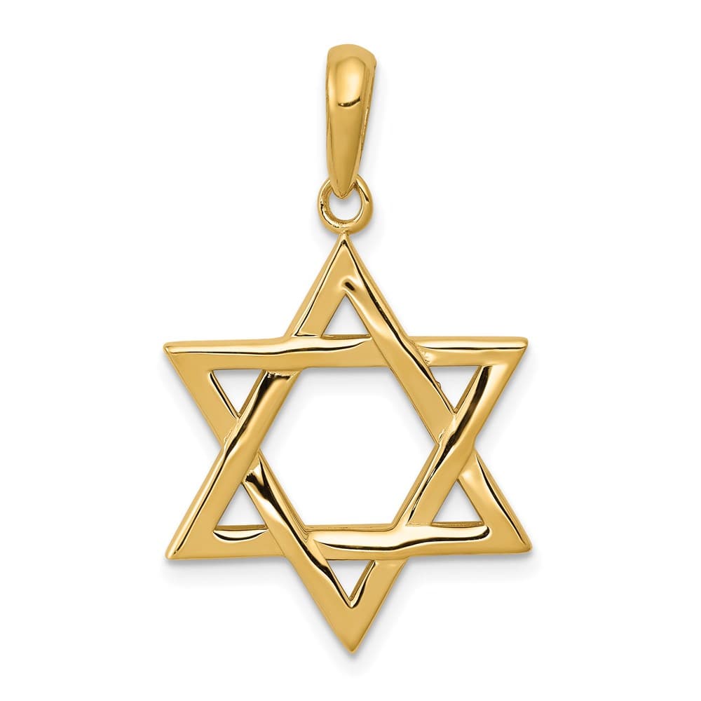10K Yellow Gold Star of David 21.06 mm x 18.29 mm Pendant