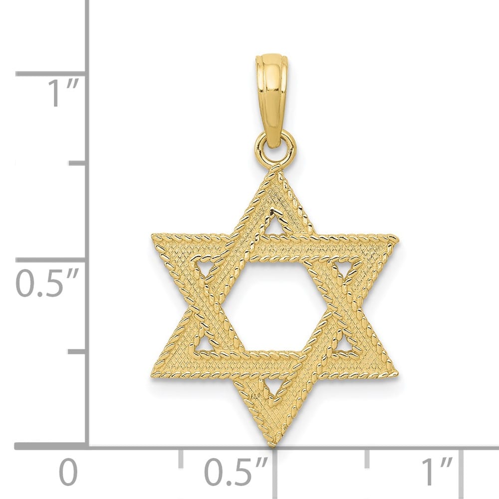 10K Yellow Gold Star of David 22 mm x 22 mm Pendant