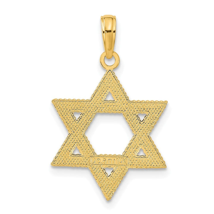 10K Yellow Gold Star of David 22 mm x 22 mm Pendant