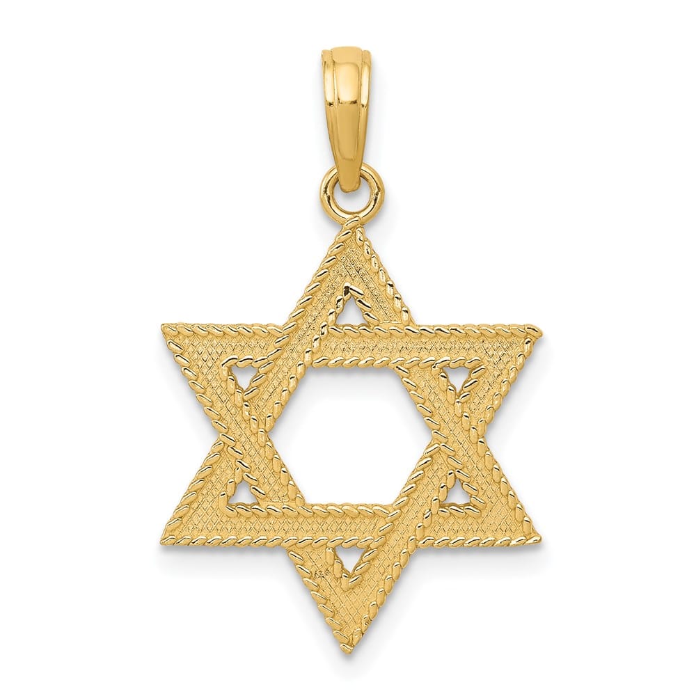 10K Yellow Gold Star of David 22 mm x 22 mm Pendant