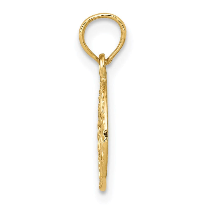 10K Yellow Gold Star of David in Circle Frame Pendant