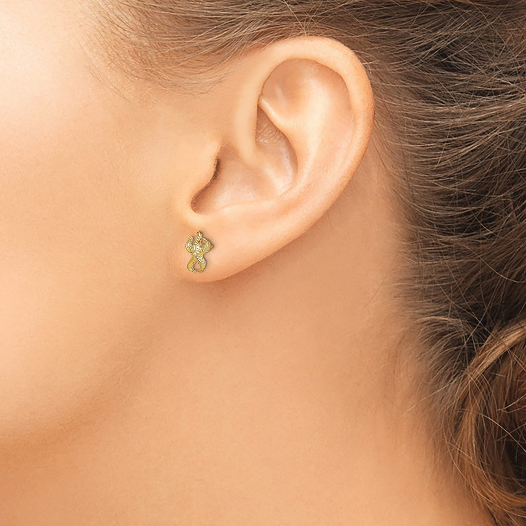 10k Yellow Gold Starfish Post Earrings, 10.63mm