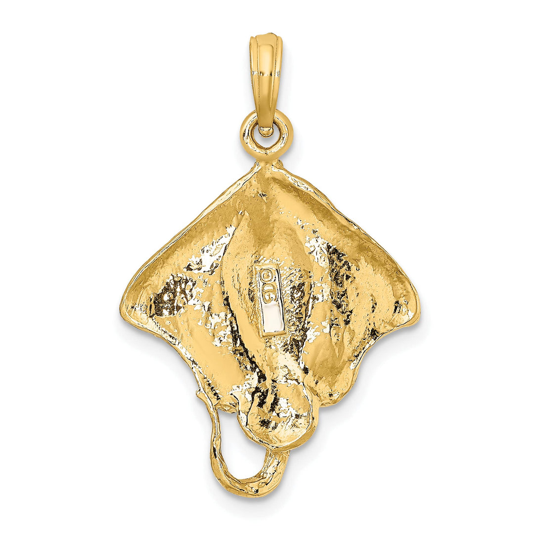 10K Yellow Gold Stingray with Polished Edge Charm