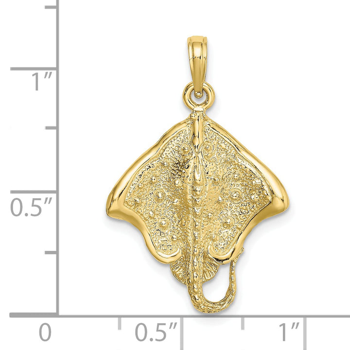 10K Yellow Gold Stingray with Polished Edge Charm