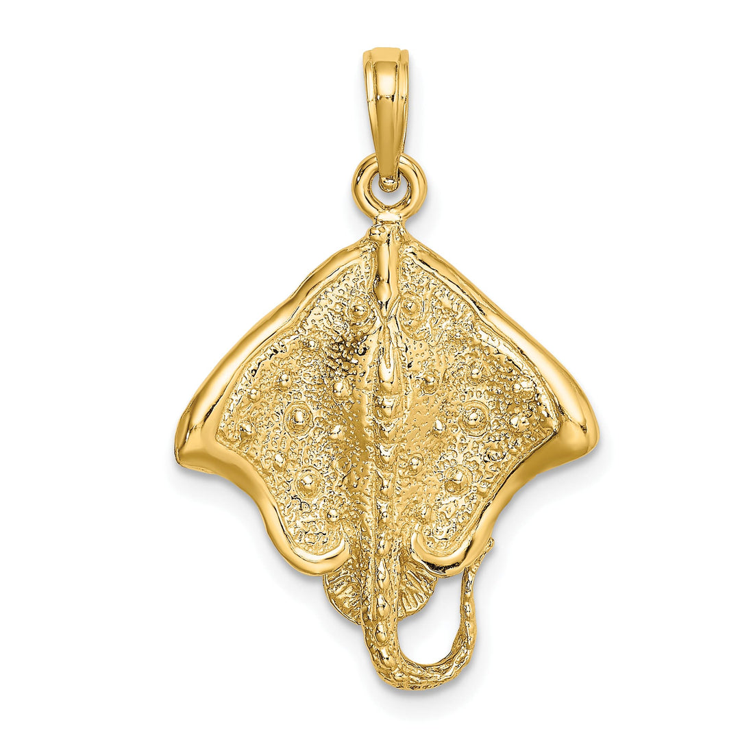 10K Yellow Gold Stingray with Polished Edge Charm