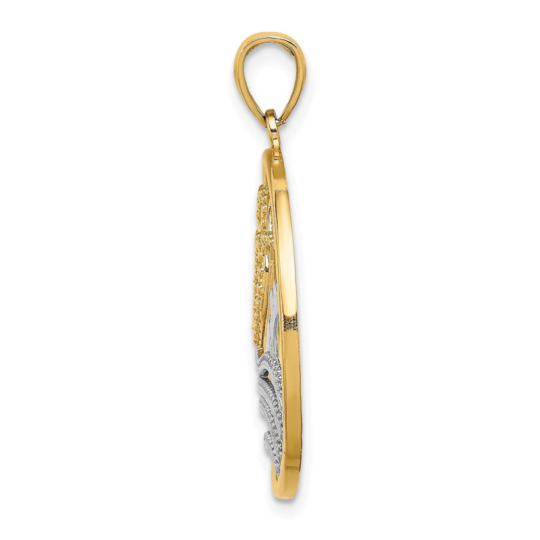 10K Yellow Gold Sun / Hearts / Water in Circle Charm