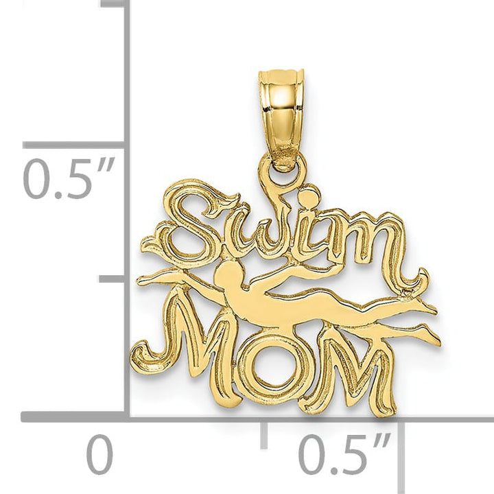 10K Yellow Gold Swim MOM with Swimmer Charm