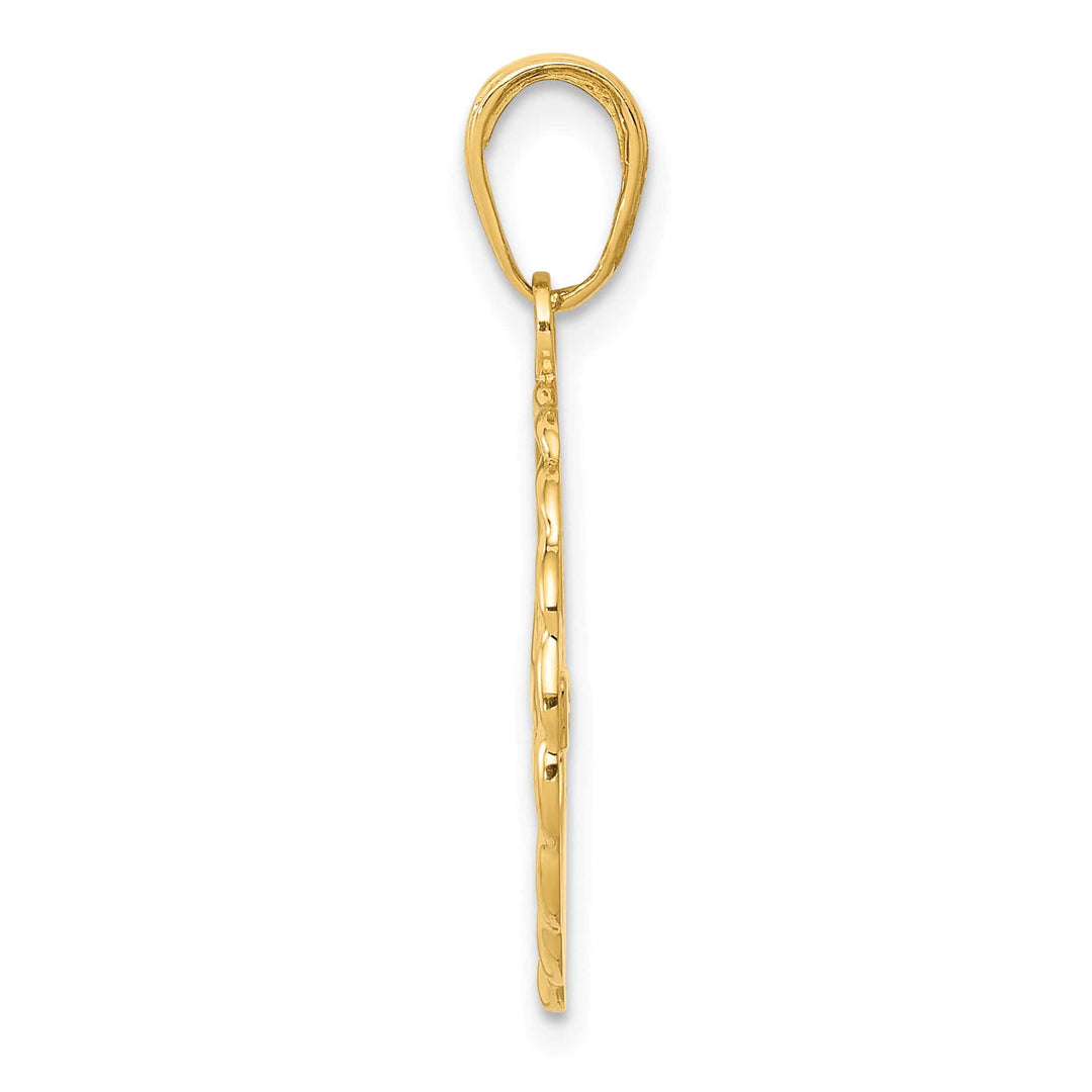 10K Yellow Gold Swimming Inside Frame Pendant