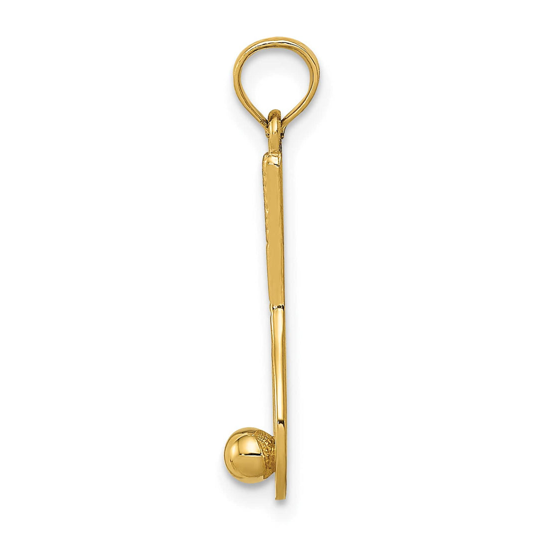 10K Yellow Gold Tennis Racquet and Ball Charm
