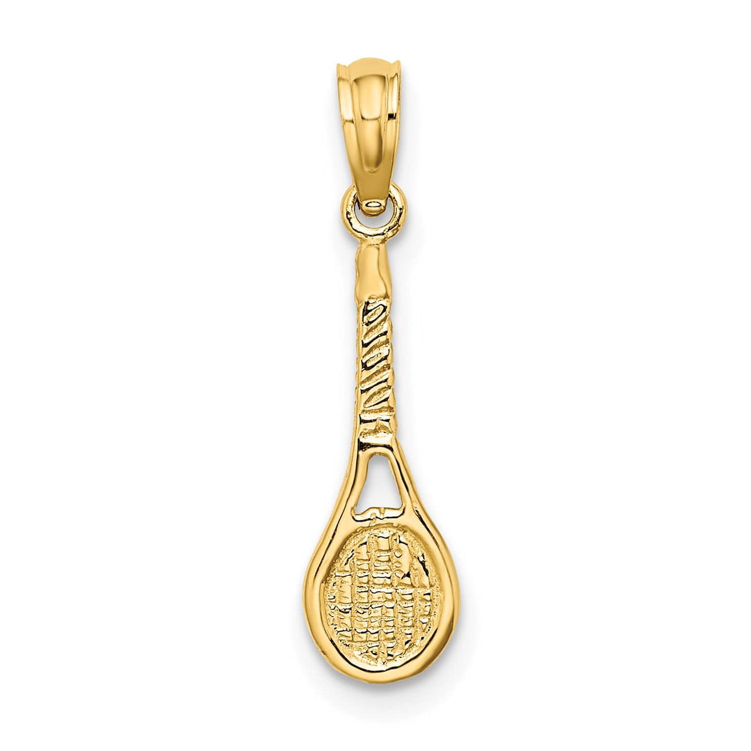 10K Yellow Gold Tennis Racquet Pendant