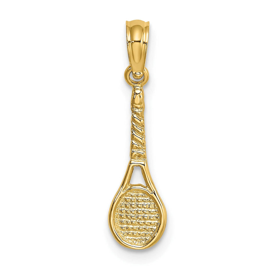 10K Yellow Gold Tennis Racquet Pendant