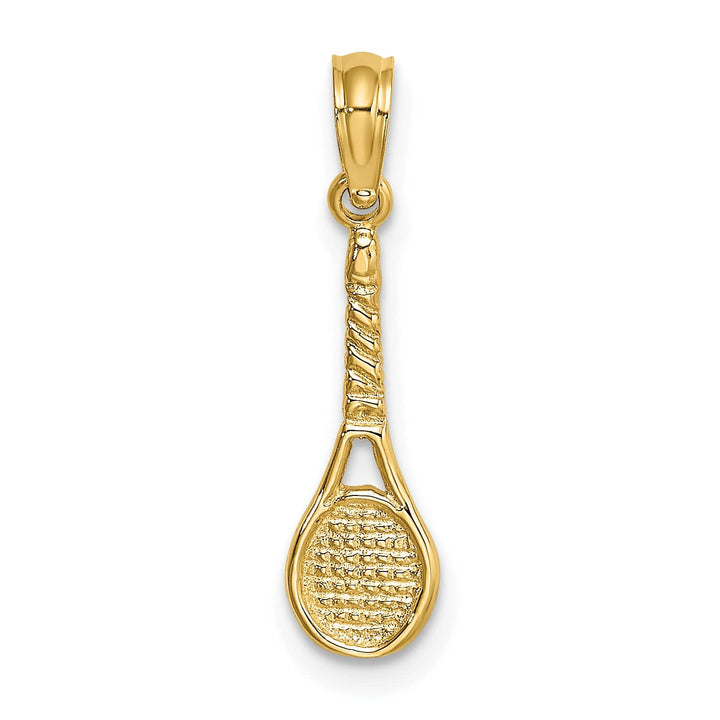 10K Yellow Gold Tennis Racquet Pendant