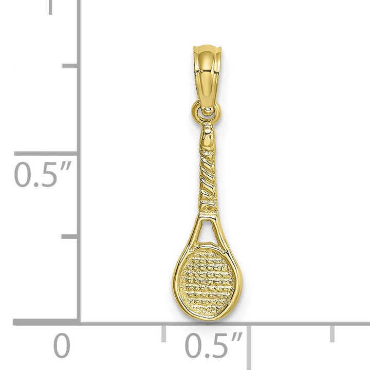 10K Yellow Gold Tennis Racquet Pendant