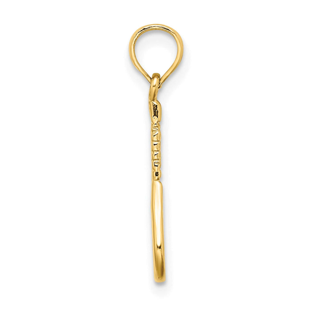 10K Yellow Gold Tennis Racquet Pendant
