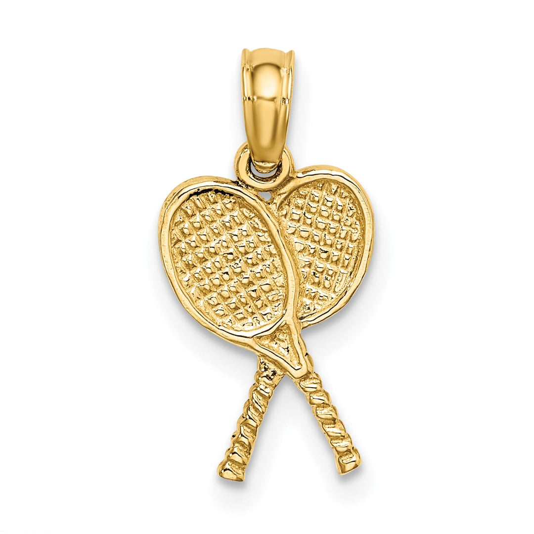 10K Yellow Gold Tennis Racquets Pendant