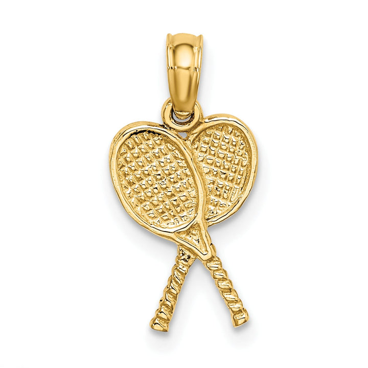 10K Yellow Gold Tennis Racquets Pendant