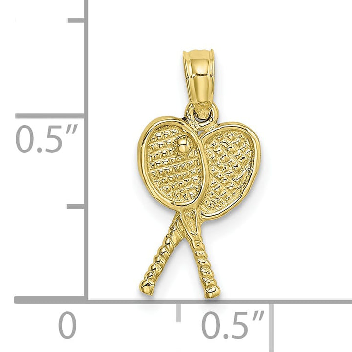 10K Yellow Gold Tennis Racquets Pendant