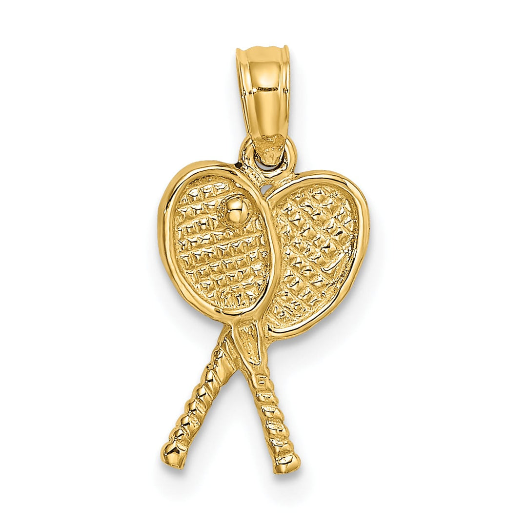 10K Yellow Gold Tennis Racquets Pendant