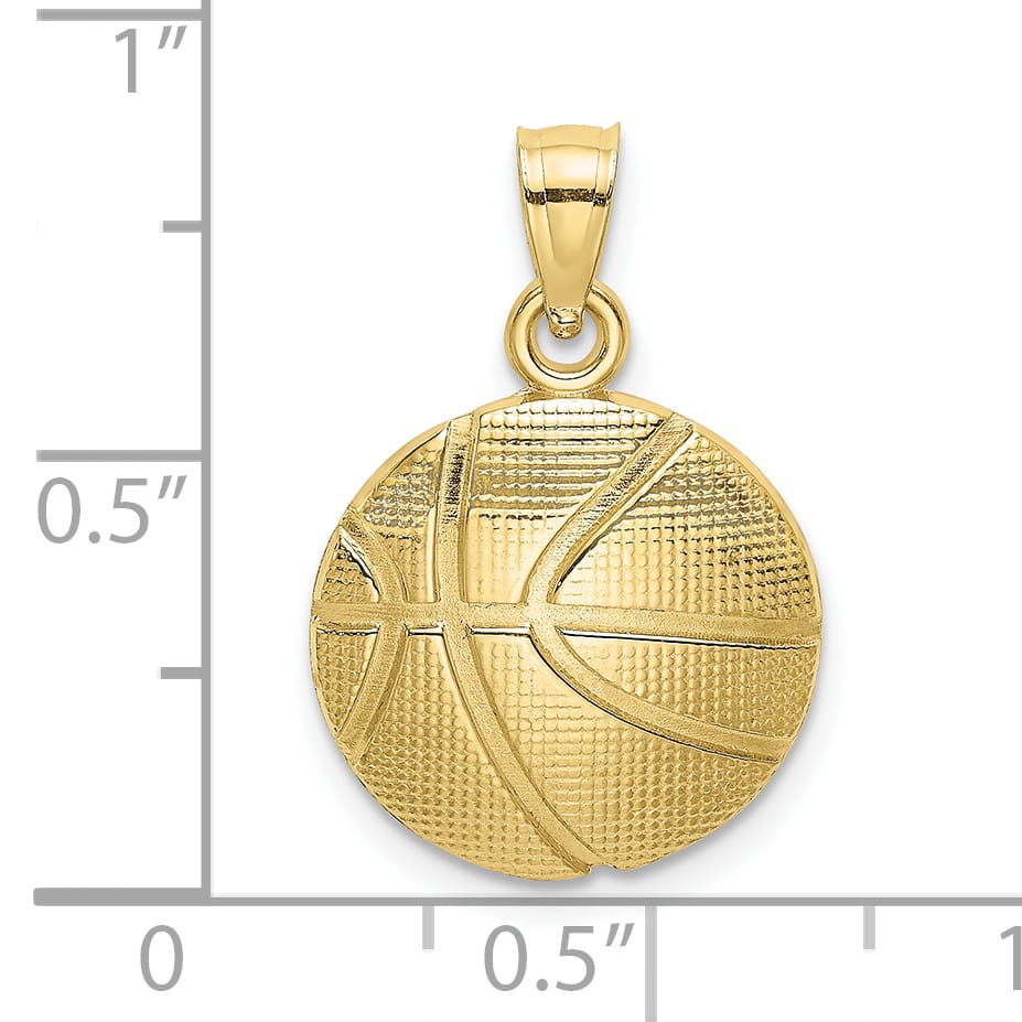10K Yellow Gold Textured Basketball Charm