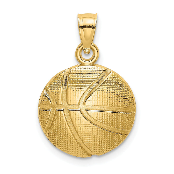 10K Yellow Gold Textured Basketball Charm