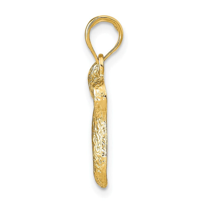 10K Yellow Gold Textured Chai 17 mm x 16.5 mm Pendant