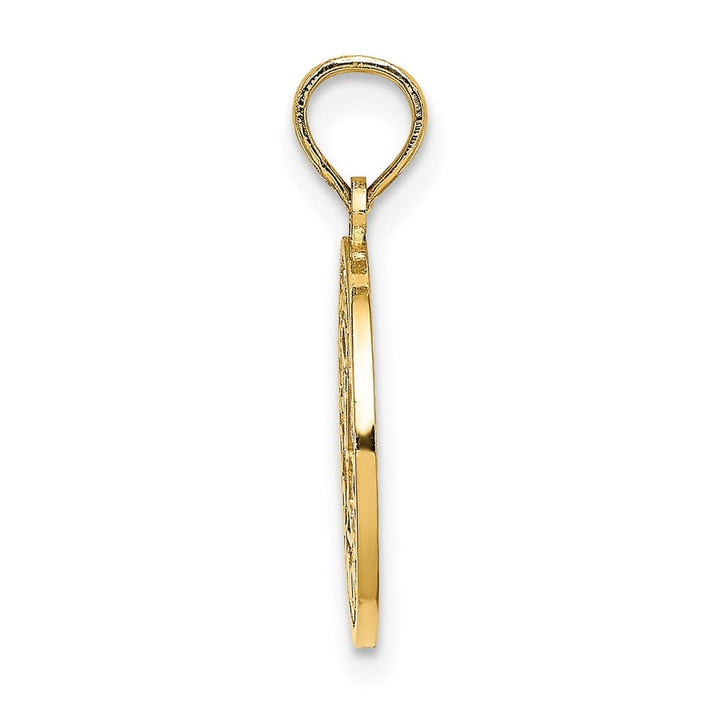 10K Yellow Gold Textured Communion Cup on Round Disc Charm