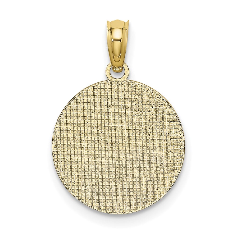 10K Yellow Gold Textured Communion Cup on Round Disc Charm