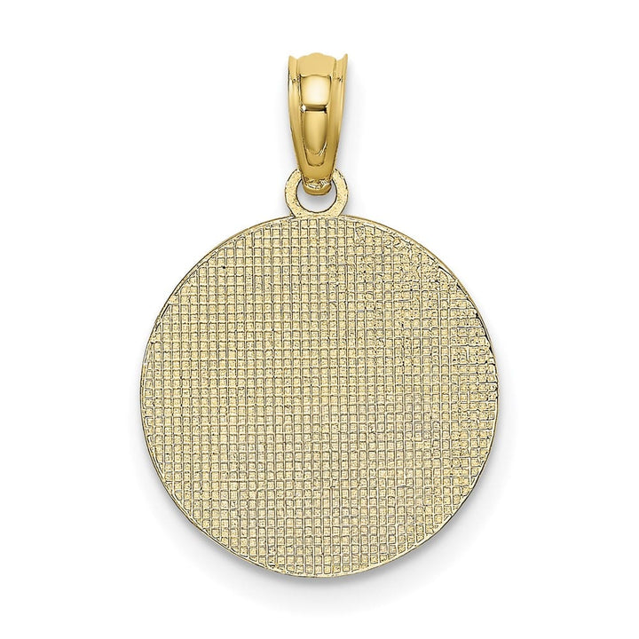 10K Yellow Gold Textured Communion Cup on Round Disc Charm