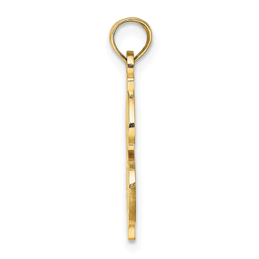 10K Yellow Gold Textured Dollar Sign Charm