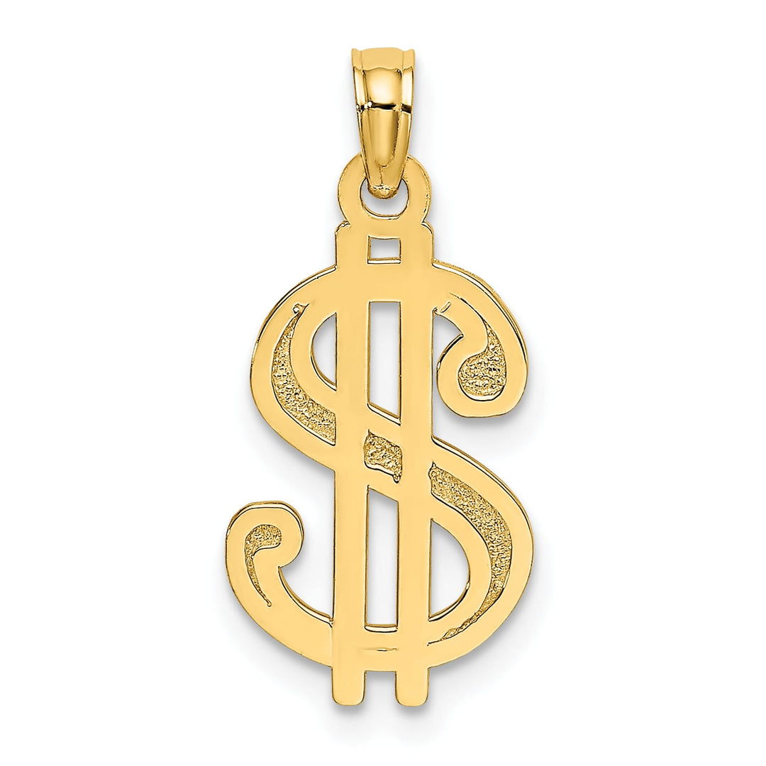 10K Yellow Gold Textured Dollar Sign Charm
