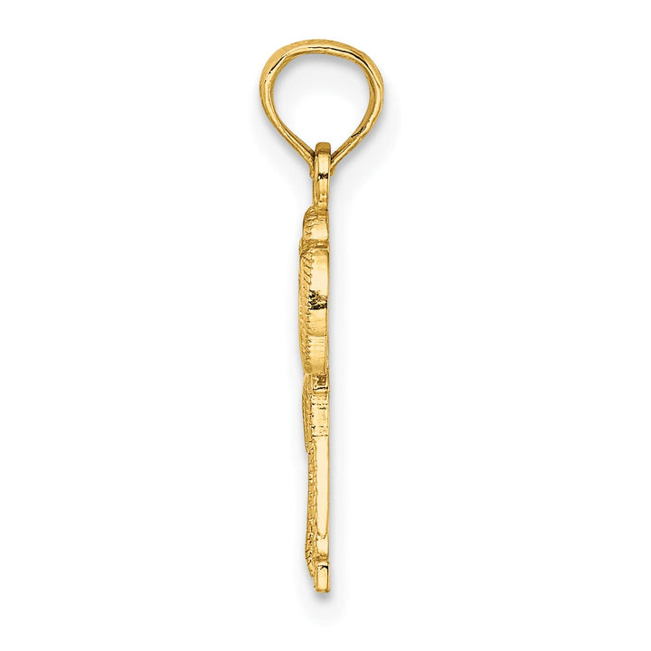 10K Yellow Gold Textured Double Palm Tree Charm