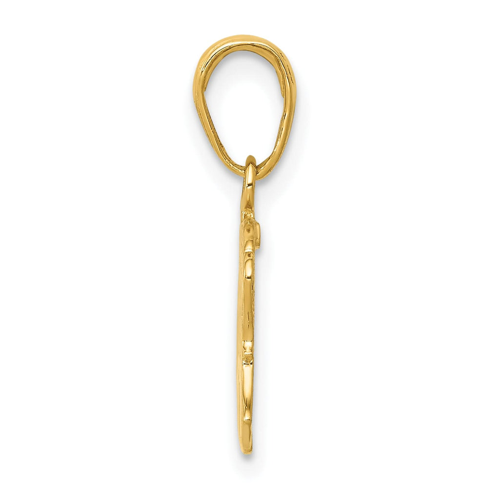 10K Yellow Gold Textured Elephant Pendant