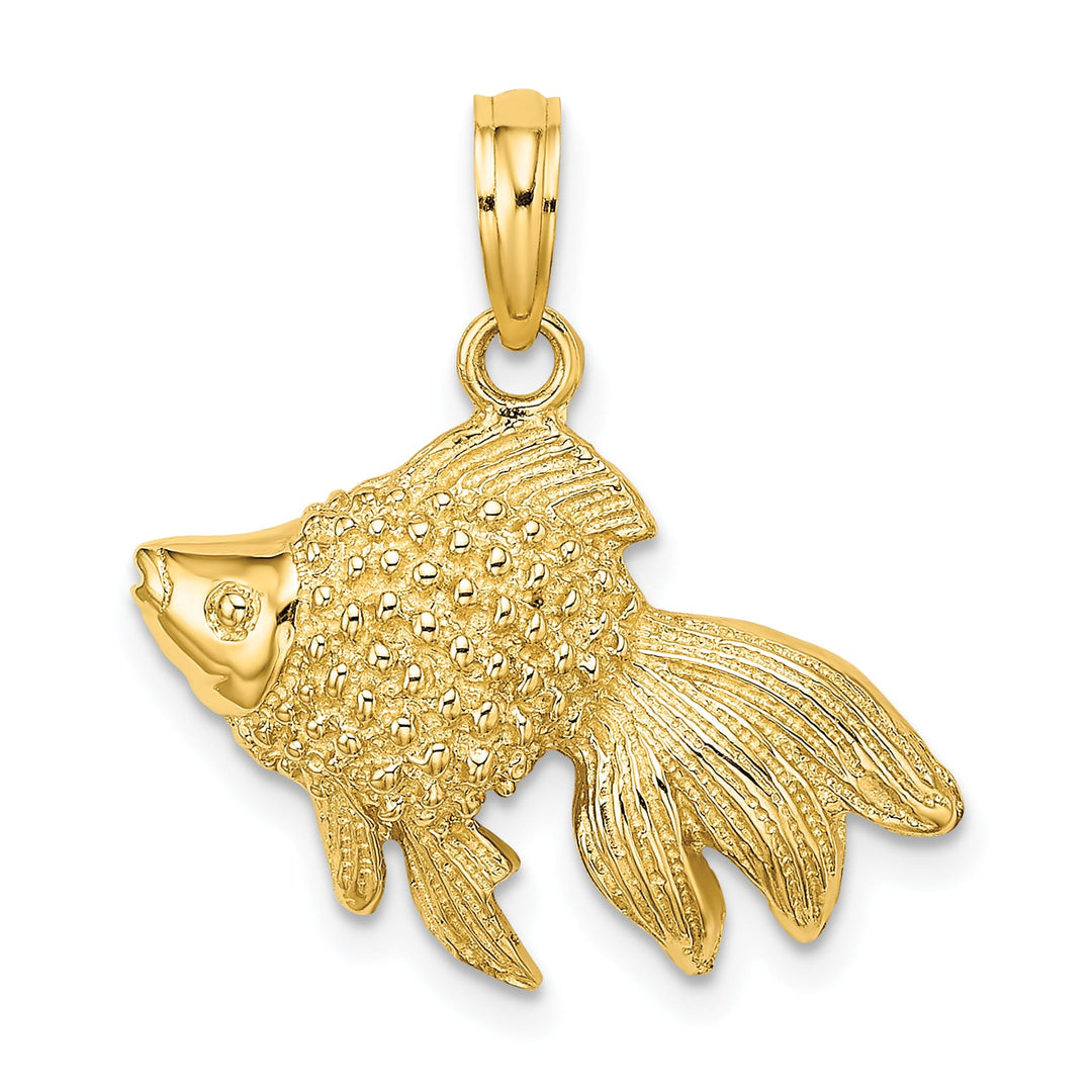 10K Yellow Gold Textured Gold Fish Charm