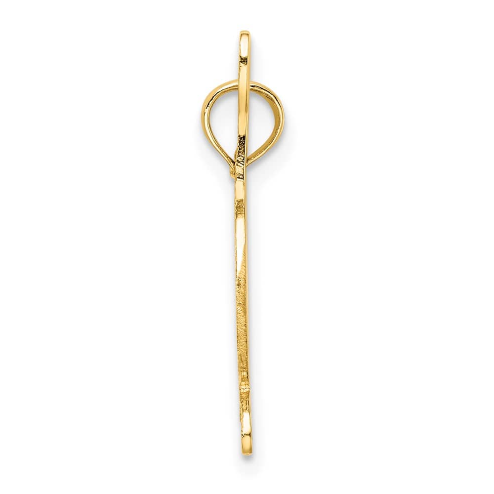 10K Yellow Gold Textured Medium Horse Head / Crop / Horseshoe Charm