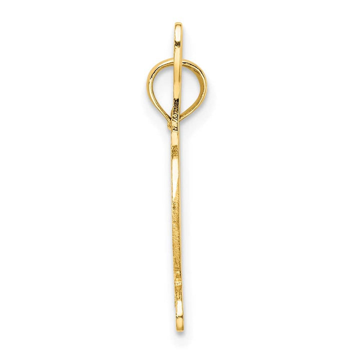 10K Yellow Gold Textured Medium Horse Head / Crop / Horseshoe Charm