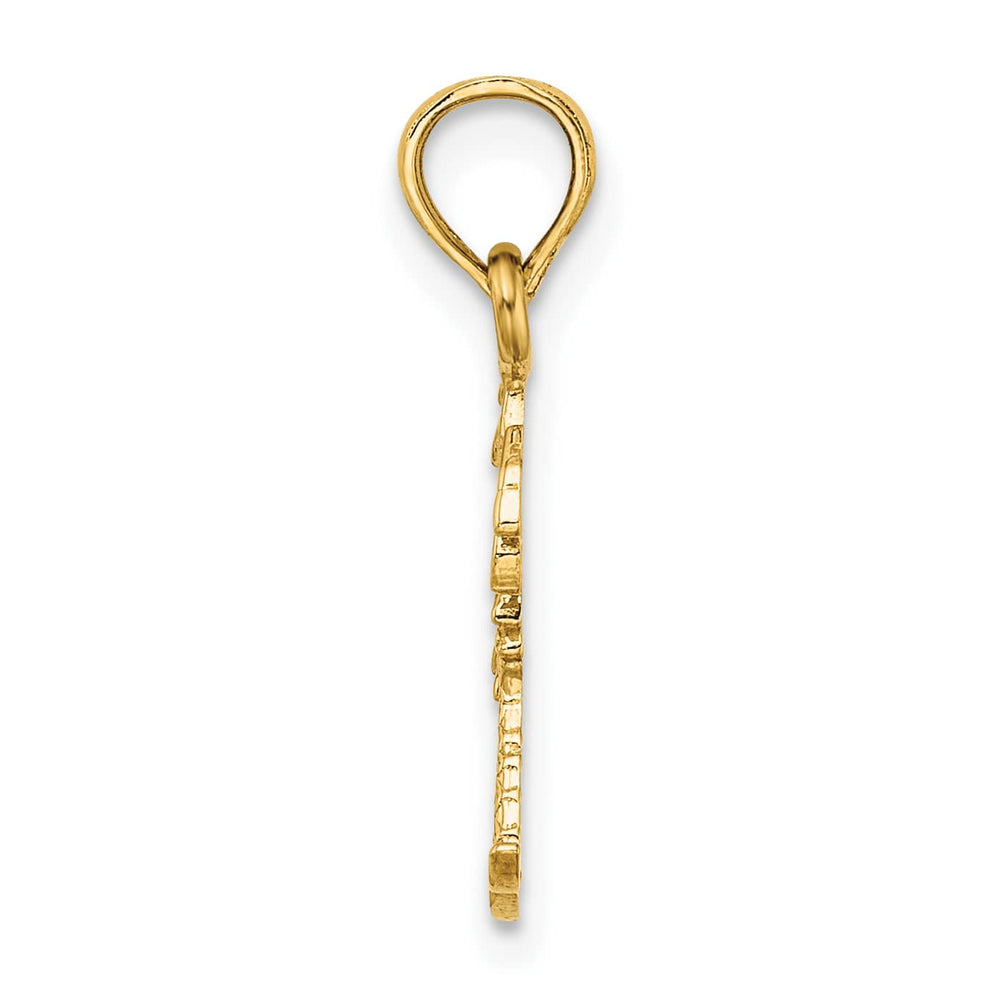 10K Yellow Gold Textured Mini Double Palm Trees Charm