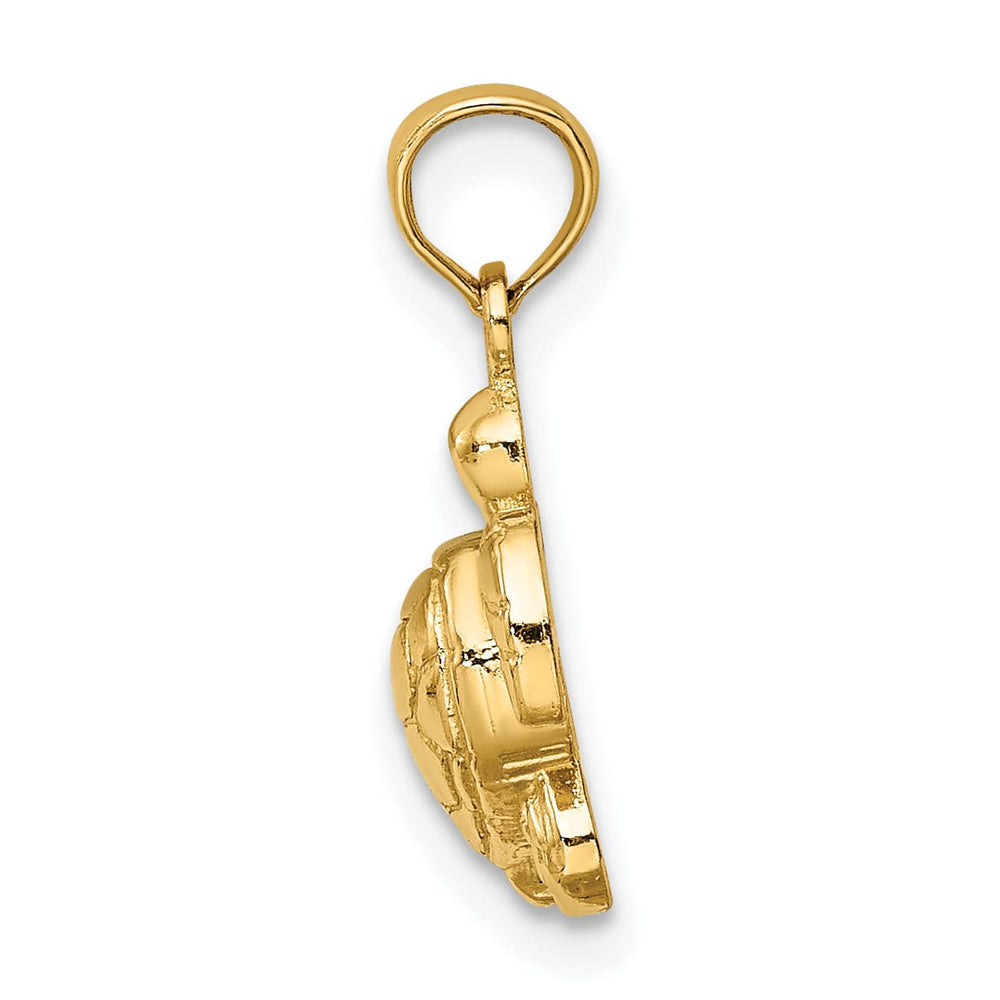10K Yellow Gold Textured Mini Sea Turtle Charm