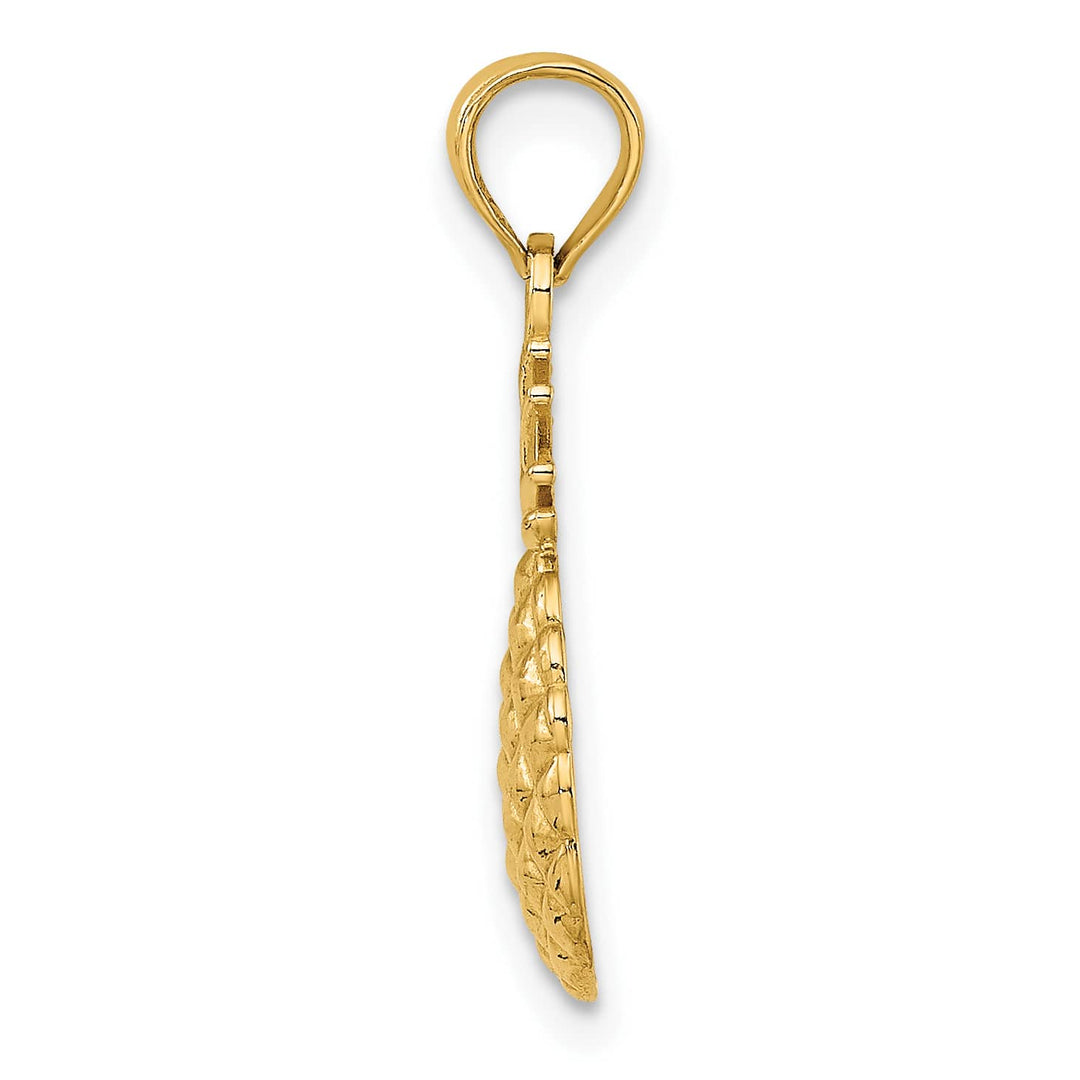 10K Yellow Gold Textured Pineapple Charm