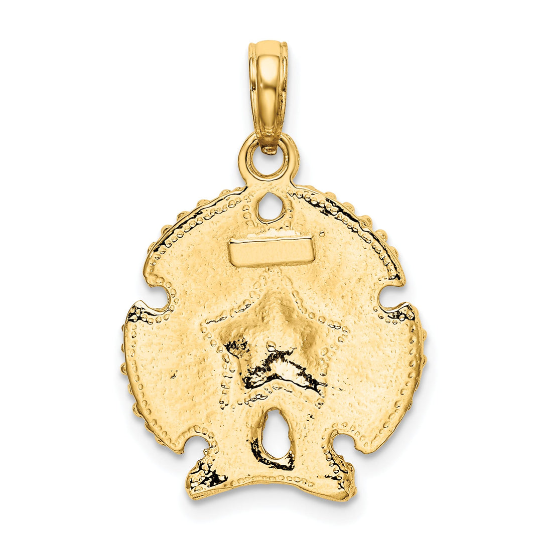 10K Yellow Gold Textured Sand Dollar Charm