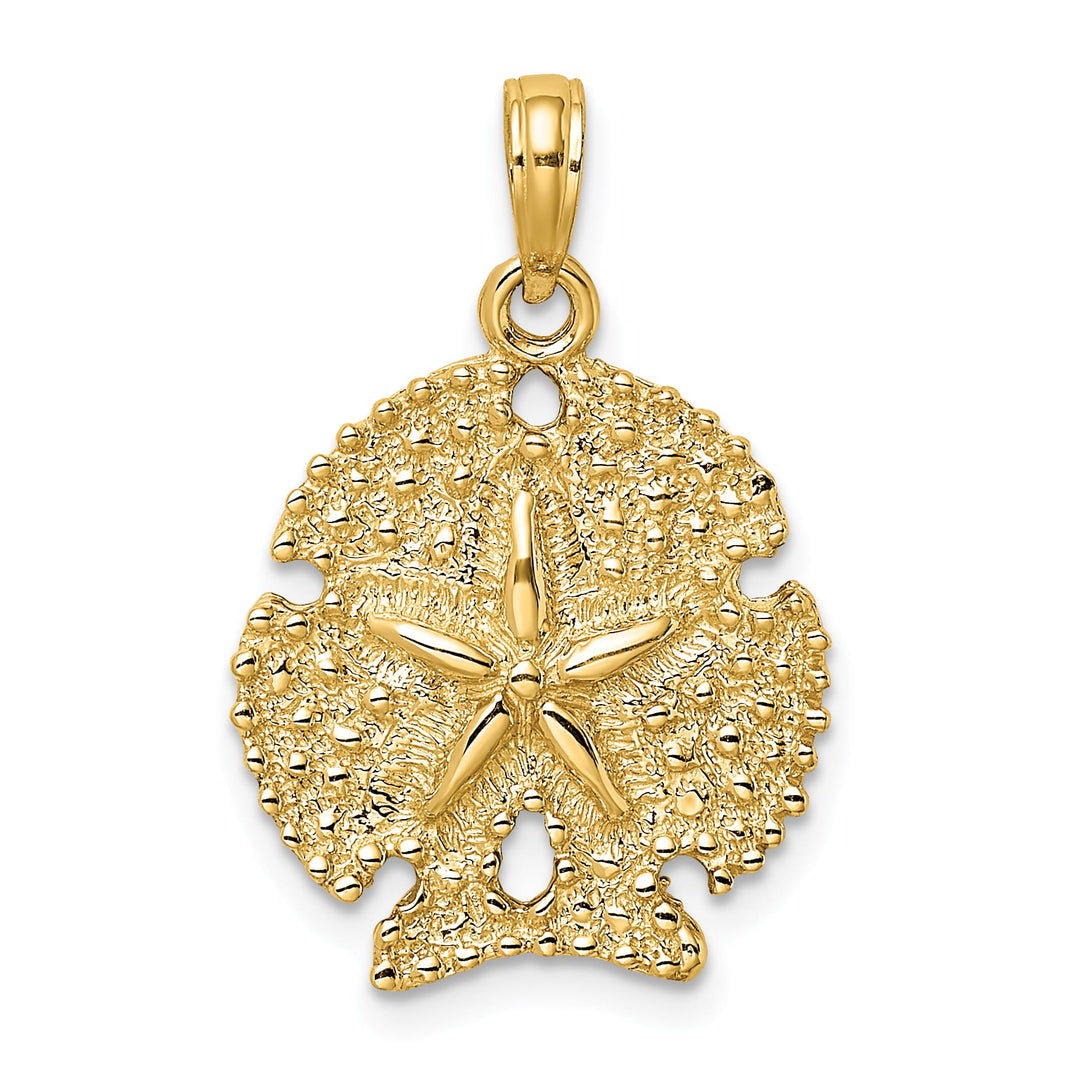 10K Yellow Gold Textured Sand Dollar Charm