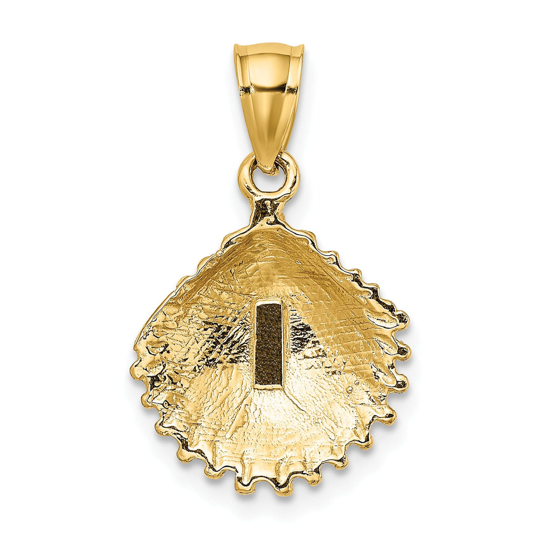 10K Yellow Gold Textured Scallop Shell Charm