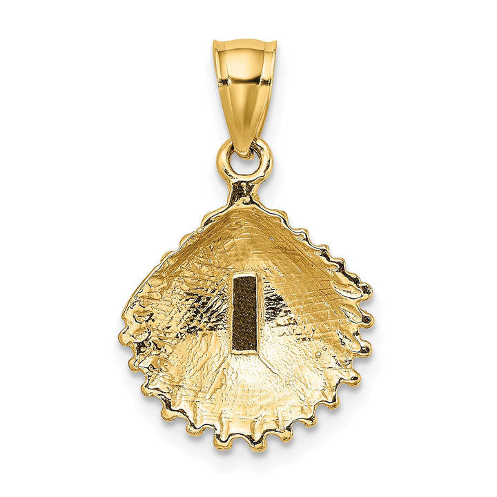 10K Yellow Gold Textured Scallop Shell Charm