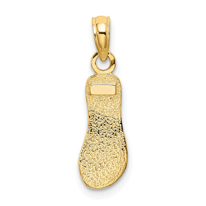 10K Yellow Gold Textured Straps Single Flip-Flop Charm