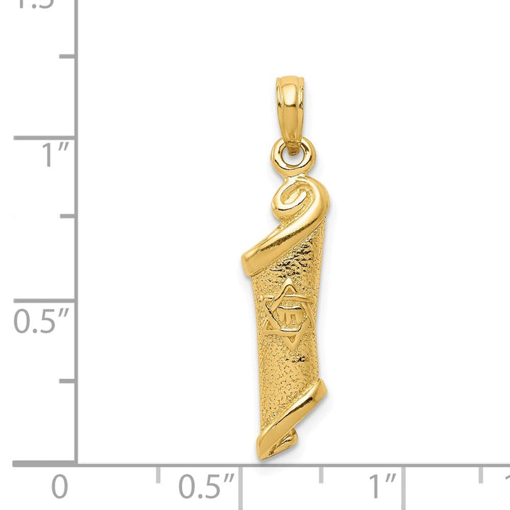 10K Yellow Gold Torah with Star of David Pendant