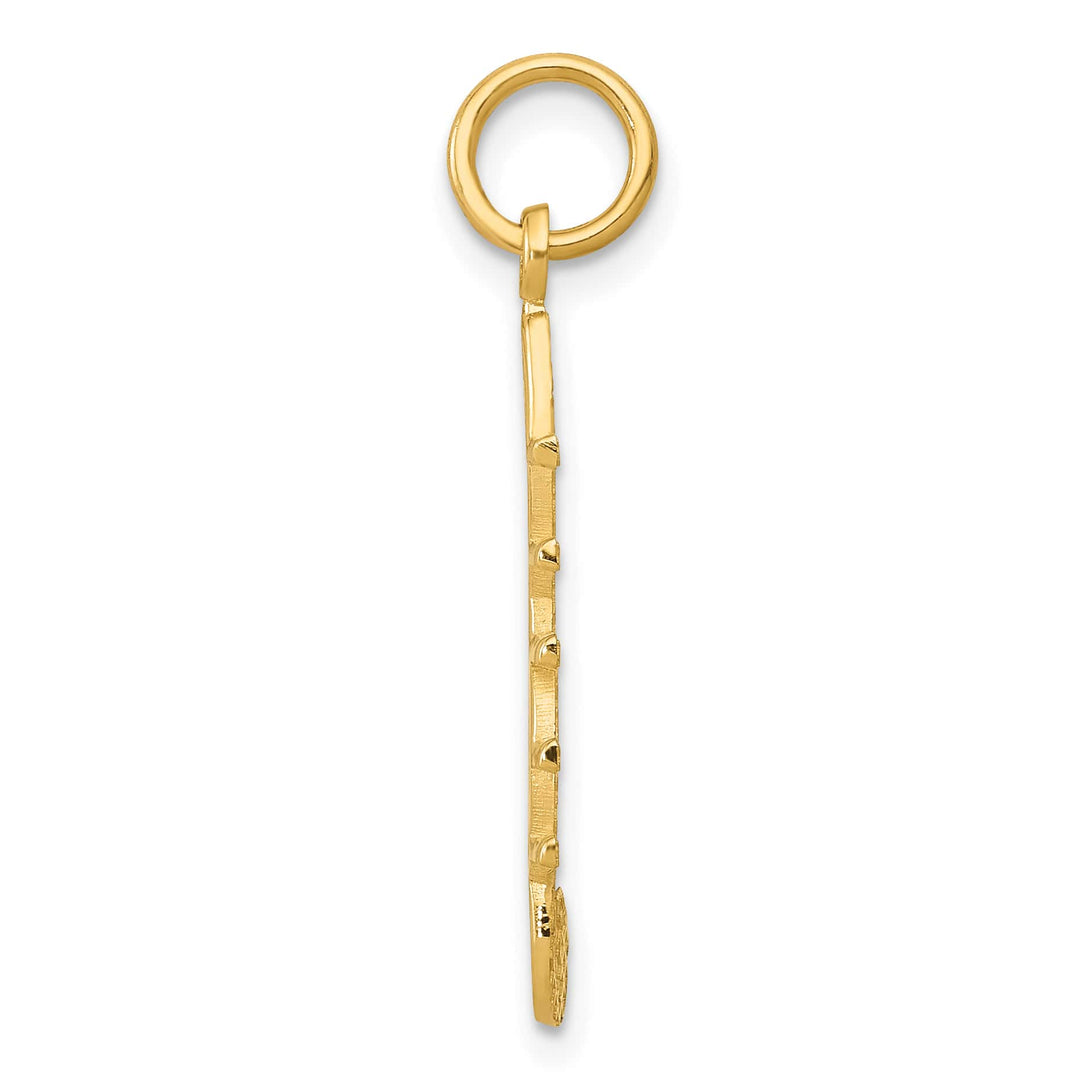 10K Yellow Gold Treble Clef and Staff Charm
