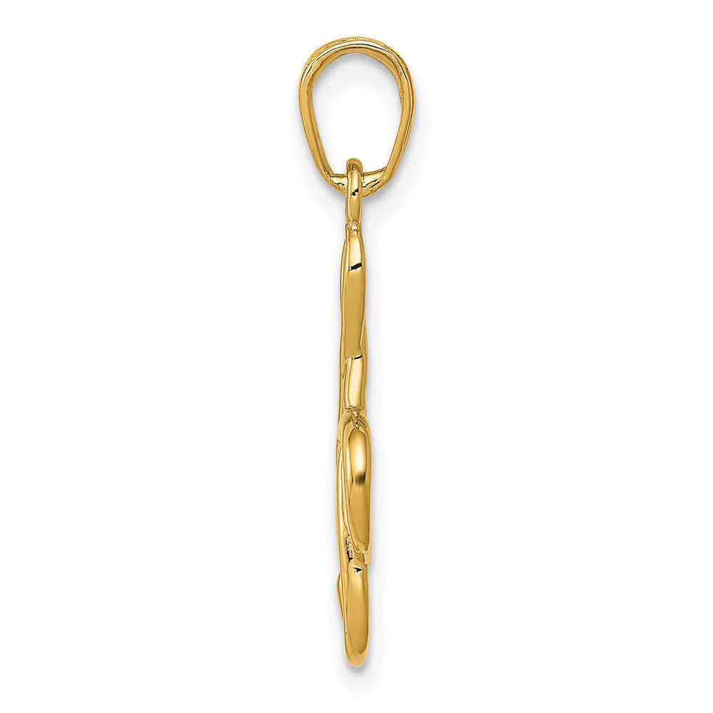 10K Yellow Gold Treble Clef Pendant, Small