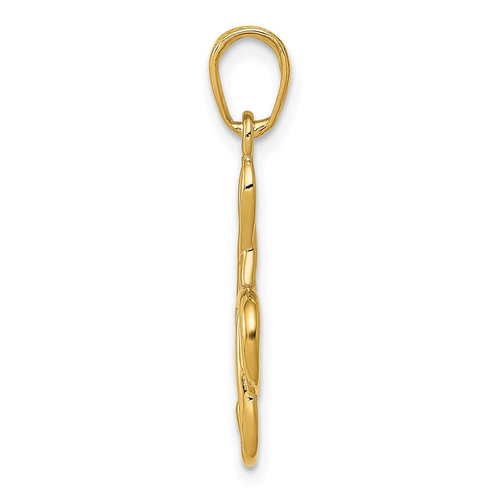 10K Yellow Gold Treble Clef Pendant, Small