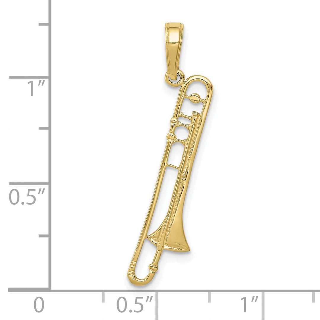10K Yellow Gold Trombone Pendant