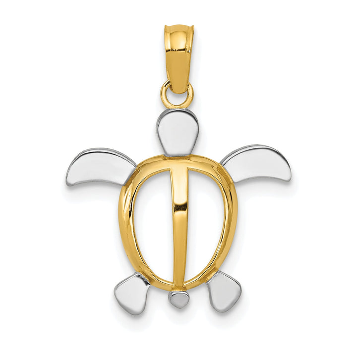 10K Yellow Gold Turtle Pendant, Large